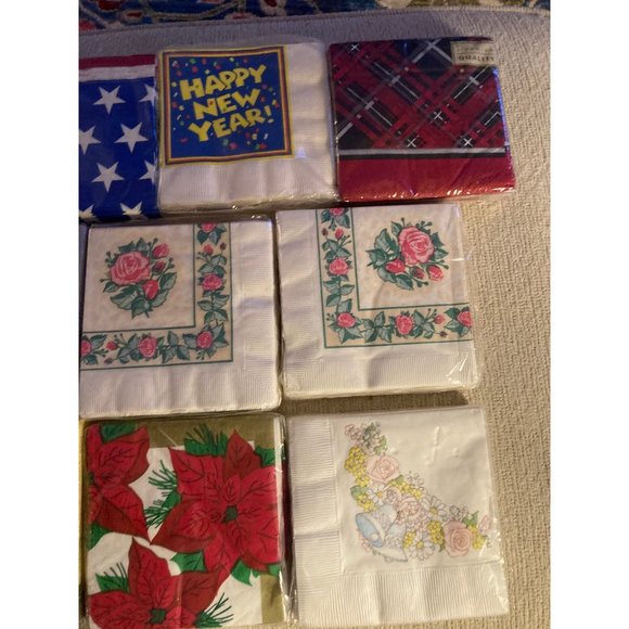 BEVERAGE COCKTAIL NAPKINS Lot 10 Complete Pkgs All Seasons OccasionsEACH Pkg ~16 - Picture 2 of 5